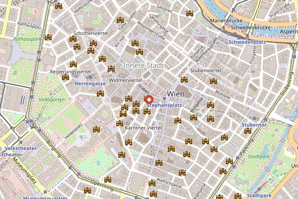 Map showing Trzesniewski in Vienna