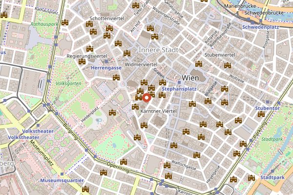 Map showing Cafe Braeunerhof in Vienna