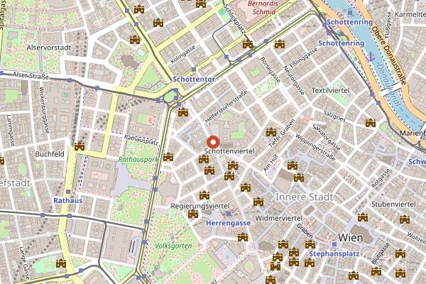 Map showing Cafe Diglas im Schottenstift in Vienna