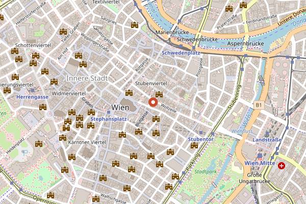 Map showing Cafe Diglas in Vienna