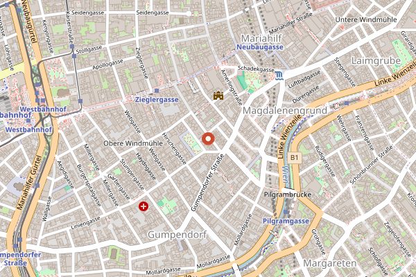 Map showing Cafe Jelinek in Vienna