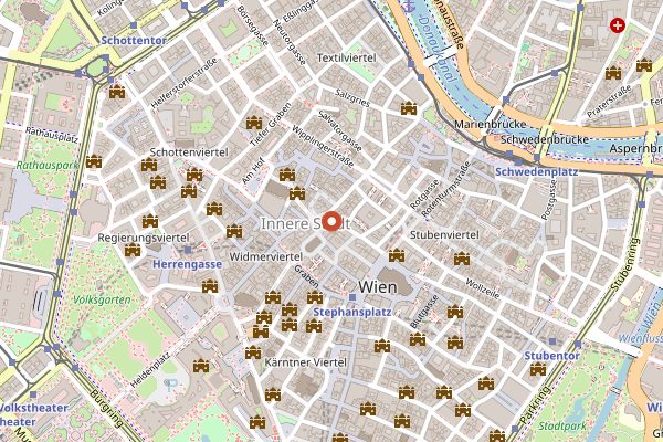 Map showing Cafe Korb in Vienna