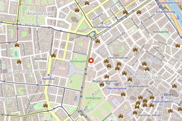Map showing Cafe Landtmann in Vienna