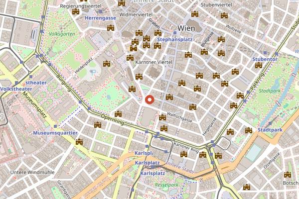 Map showing Cafe Mozart in Vienna