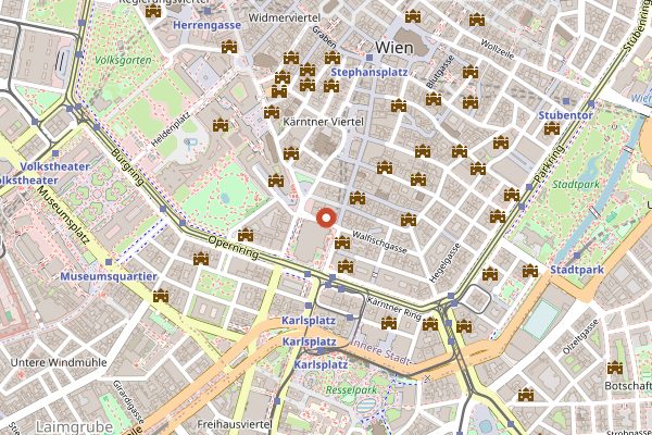Map showing Cafe Sacher Wien in Vienna
