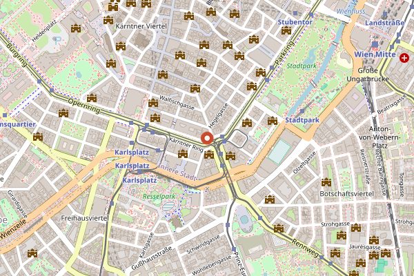 Map showing Cafe Schwarzenberg in Vienna