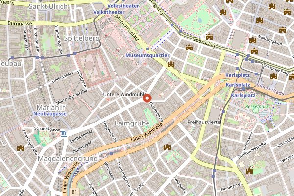 Map showing Cafe Sperl in Vienna