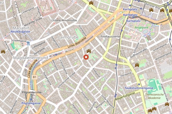 Map showing Gasthaus Ubl in Vienna