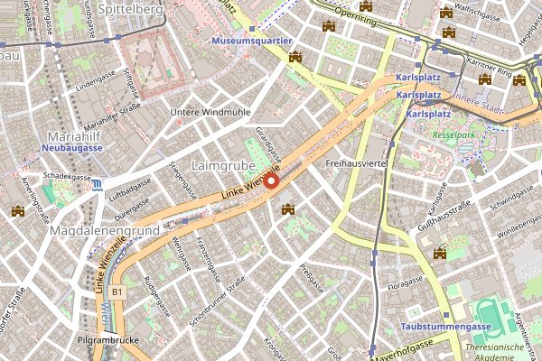 Map showing Neni am Naschmarkt in Vienna
