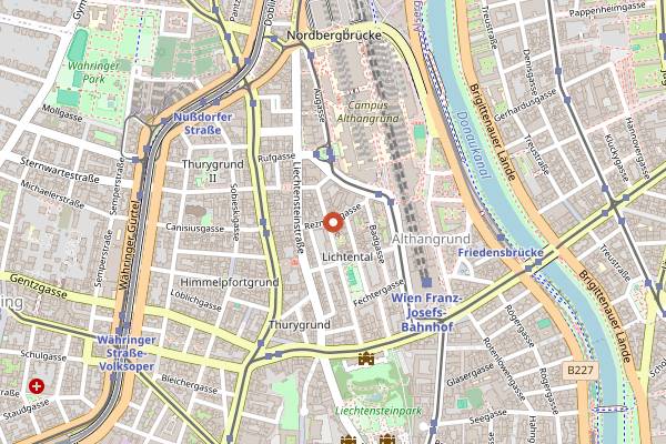 Map showing Gasthaus Zum Reznicek in Vienna
