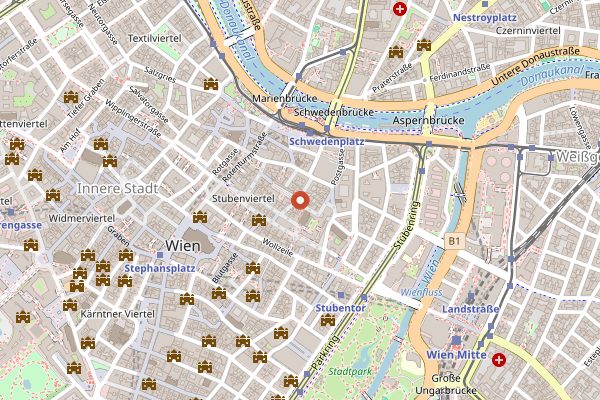 Map showing Suessmund Kaffee in Vienna