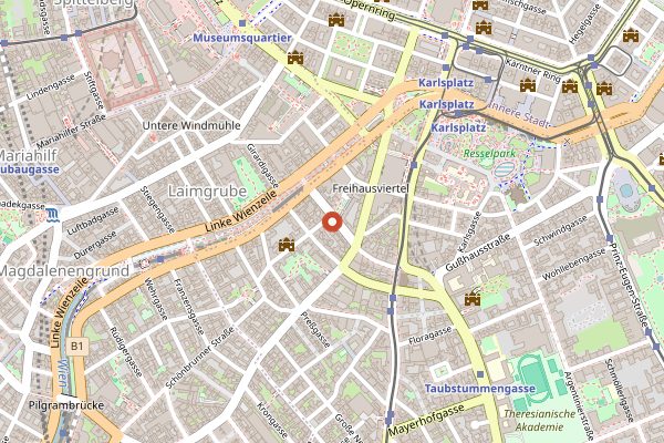 Map showing Babette's Cooking School in Vienna
