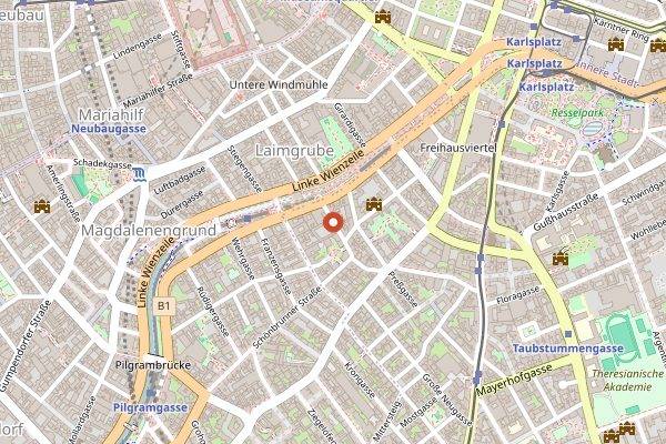 Map showing Kruste & Krume Brotbackatelier in Vienna