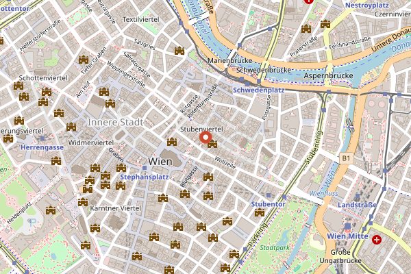 Map showing Figlmueller Schnitzel Academy in Vienna