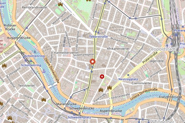 Map showing Bahur Tov in Vienna