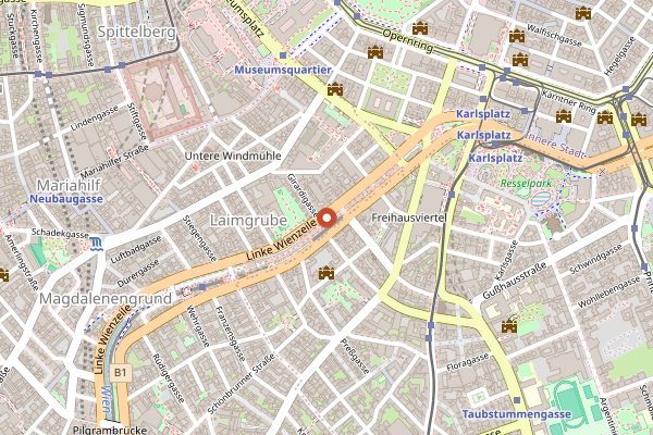 Map showing Tewa am Naschmarkt in Vienna