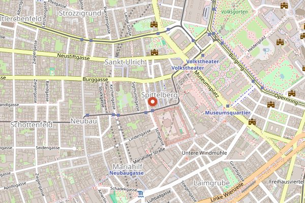 Map showing Tian Bistro am Spittelberg in Vienna