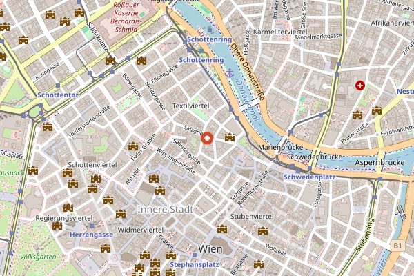 Map showing Veggiezz Am Salzgries in Vienna