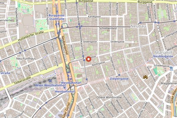Map showing Vevi Vegan Vietnamese Kitchen in Vienna