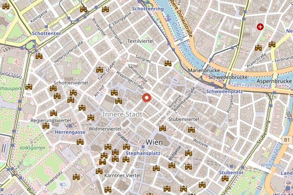 Map showing Esszimmer - Everybody's Darling in Vienna