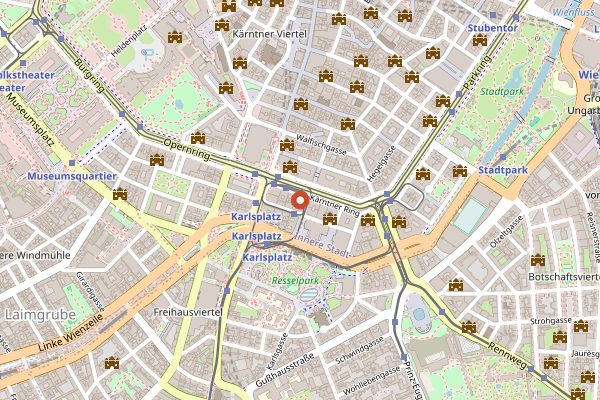 Map showing Glasswing in Vienna