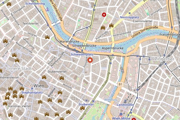 Map showing Konstantin Filippou in Vienna