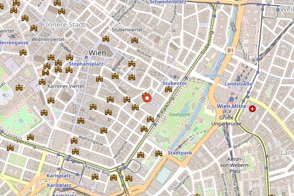 Map showing Silvio Nickol Gourmet Restaurant in Vienna