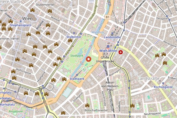 Map showing Steirereck im Stadtpark in Vienna