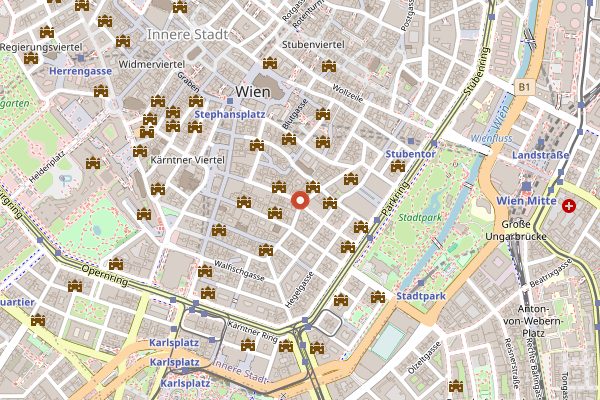 Map showing Tian in Vienna