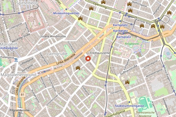 Map showing Cafe Anzengruber in Vienna