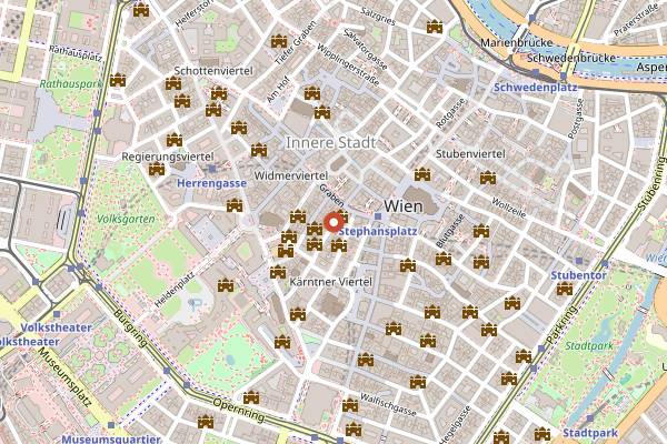 Map showing Cafe Hawelka in Vienna