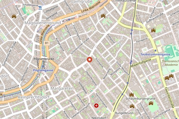 Map showing Pub Klemo in Vienna