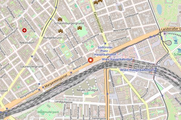 Map showing Restaurant Sarajevo in Vienna