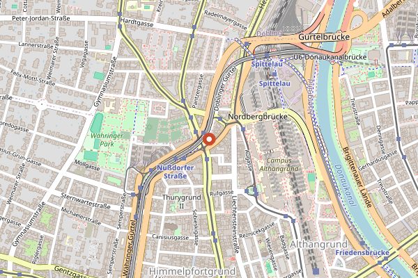 Map showing Wuerstelstand LEO in Vienna