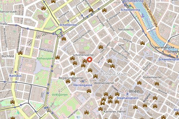 Map showing Bauernmarkt Freyung in Vienna