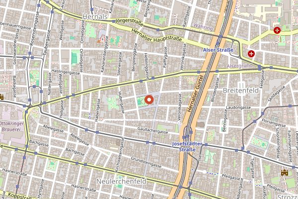Map showing Yppenmarkt in Vienna