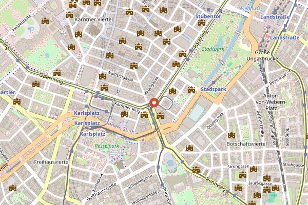 Map showing Atmosphere Rooftop Bar in Vienna