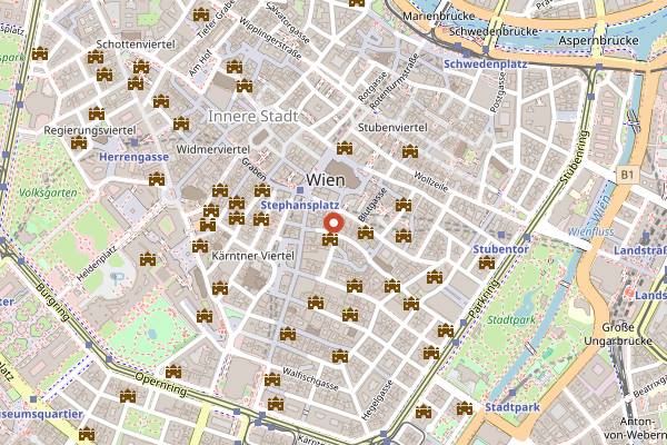 Map showing Eden Bar in Vienna