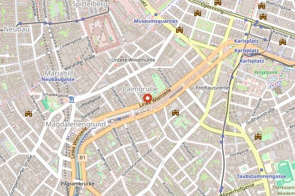 Map showing Mango Bar in Vienna