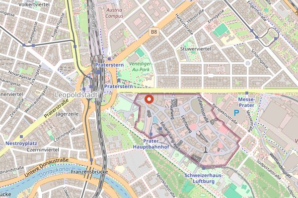 Map showing Stadtgasthaus Eisvogel in Vienna
