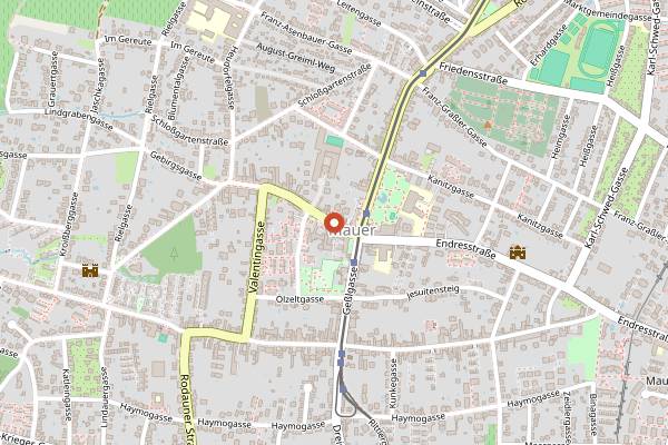 Map showing Maurer Würstelstand in Vienna
