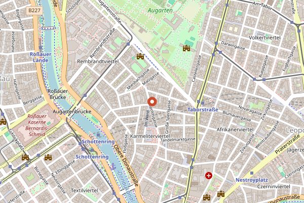 Map showing Pizza Mari in Vienna
