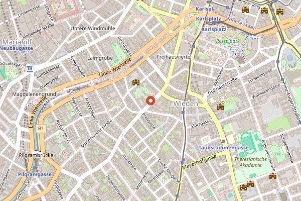 Map showing Taste of India in Vienna