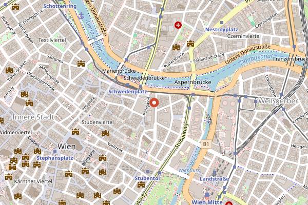 Map showing O boufes in Vienna