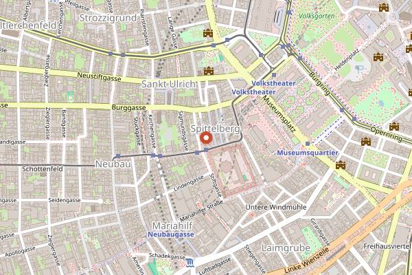 Map showing Tian Bistro am Spittelberg in Vienna