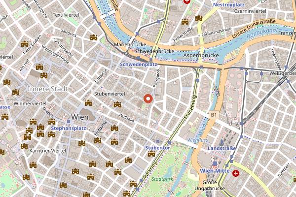 Map showing Vinothek W-Einkehr in Vienna