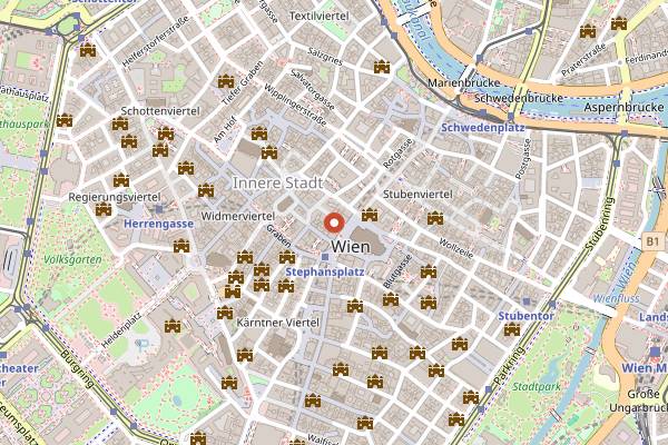 Map showing Wein & Co Stephansplatz in Vienna