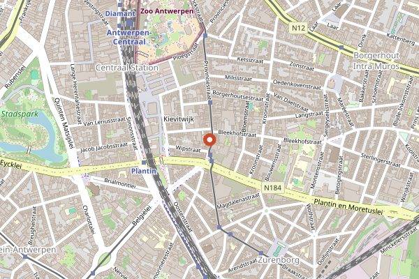 Map showing Kleinblatt in Antwerp