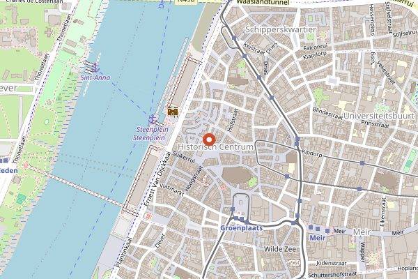 Map showing Den Engel in Antwerp