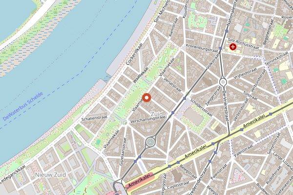 Map showing L'Entrepôt du Congo in Antwerp